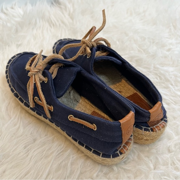 Tory Burch Blanton Canvas Espadrille Platform Shoes 5 - Picture 5 of 8